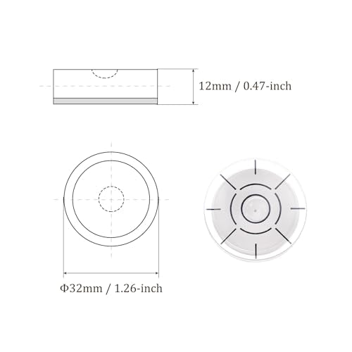 4pcs Small Circular Bubble Spirit Levels - [12mm Diameter 6mm Thickness] Mini Round RV Level Leveling Tools for Travel Trailer Turntable Camera, White - color: White, size: 12mm x 6mm
