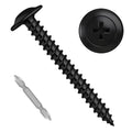 #10 x 2 Truss Head Fast Self Tapping Screws, Alloy Steel Wood Screws, Black Finish, Full Thread, Screwdriver Bit Included, 50 PCS - color: Black, size: #10 x 2"