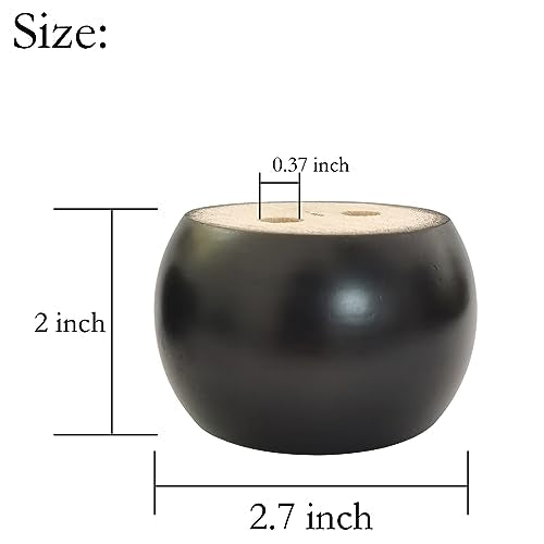 2 Inch Wood Sofa Furniture Legs Round Black Bun Feet 2 Inch Tall Legs Replacement for Sofa/Couch/Ottoman/Loveseat/Cabinet with Screw Set of 4 (Diameter: 2.7inch, Black) - color: Black, size: Diameter: 2.7inch