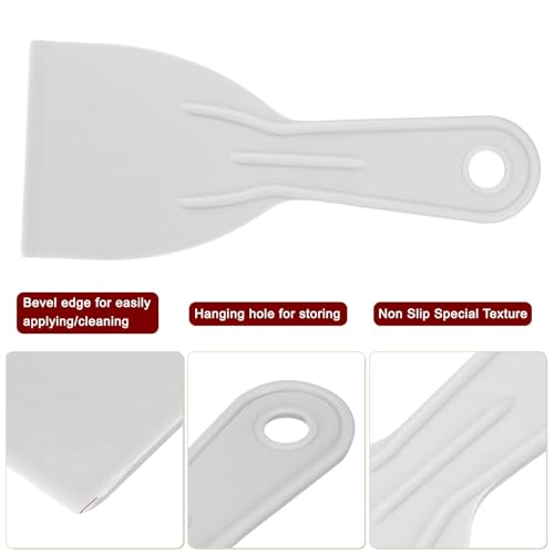 HARFINGTON 10pcs Putty Scraper 3" Width 2mm Thin Flexible Plastic Putty Knives for Taping Drywall Spreading Painting Wall Scratching Gray - size: 3"