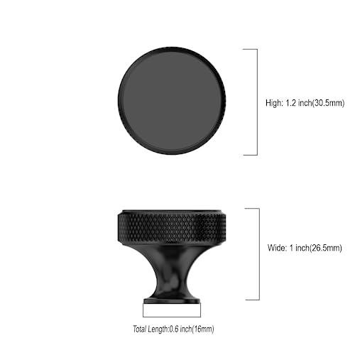 Matte Black Knurled Cabinet Knobs Round Drawer Pulls 10 Pack - color: Matte Black