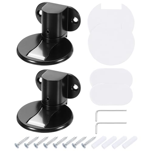 uxcell 2Pcs Magnetic Door Stopper, Silent Magnetic Floor Door Stop, Black - color: Black