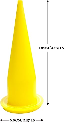 Yellow Reusable Caulking Nozzle Applicator for Caulk Gun, Epoxy Extension Tool, 12 Pack