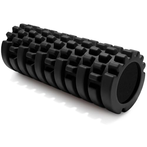 321 STRONG Patented 3-Zone Massage Roller, Medium Density for Exercise - color: Black