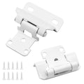 50 Pack (25 Pairs) 1/2 Inch Partial Overlay Cabinet Hinges White Self Close - color: White, size: 50 Pack (25 Pairs)