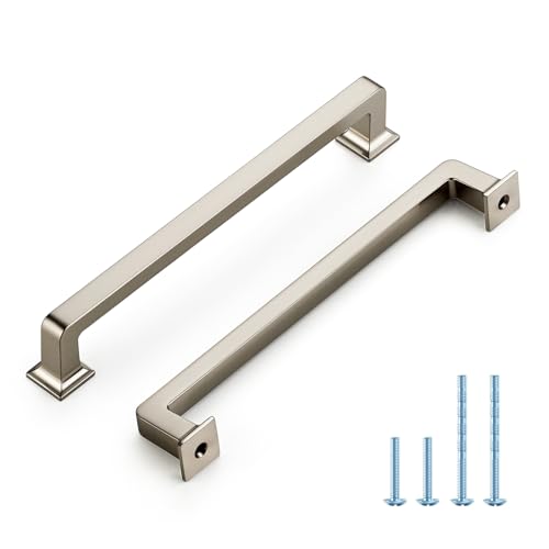 HOME EDIT Brushed Nickel Cabinet Handles Zinc Pulls 6-1/4 Inch 5 Pack - color: Brushed Nickel, size: 6-1/4 inches Hole Center