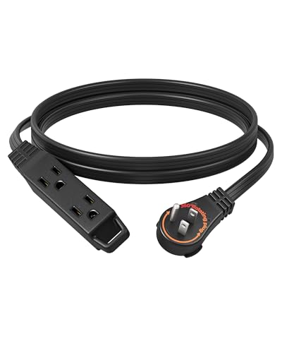 DEWENWILS 6FT 360° Rotating Flat Plug Extension Cord/Wire, 16/3, ETL Listed - color: Black, size: 6FT, style: 1 Pack