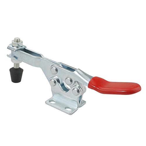 2Pack Toggle Clamp, 500 lbs Holding Capacity, 225D Quick Release Horizontal Clamps w/Antislip Rubber Pressure Tip for Woodworking Jigs and Fixtures, Welding, Drill Press, Crosscut Sled - style: 225D, 2PK