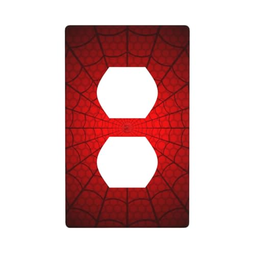 Spider Web Duplex Outlet Cover Plate | Fits standard 2-gang toggle and rocker switches, Durable polycarbonate thermoplastic with fade-resistant printed finish - color: Spider Web, size: Duplex Outlet