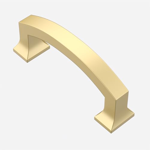 Asidrama 10 Pack 3 Inch(76mm) Brushed Gold Kitchen Cabinet Handles, Cabinet Pulls Kitchen Cabinet Hardware for Cupboard Drawer Pulls - color: Brushed Gold, size: 3" Hole Center, style: 10 Pack