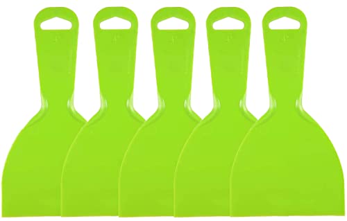 10Pcs Putty Scraper 4" Plastic Flexible Putty Knives,Large Size Pack,Disposable Spreader Flexible Plastic Paint Scraper Tool for Spackling, Taping Drywall Wall Painting (4" - 10Pack)