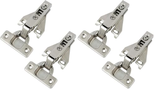 Probrico 1 Pair（4 Pack） Kitchen Cabinet Hinges for Face Frame Cabinet, Concealed Cabinet Hinges Brushed Nickel with Mounting Screws - size: 1 Pair (Pack of 2)