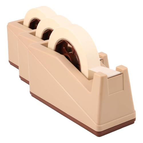 Lichamp Desktop Tape Dispenser Holder with Large 3 inch Core for Masking, Heat Transfer, Painters, Freezer and Kitchen Tape (Pack of 3) - size: 8 x 3 x 3.8 inches (Pack of 3)