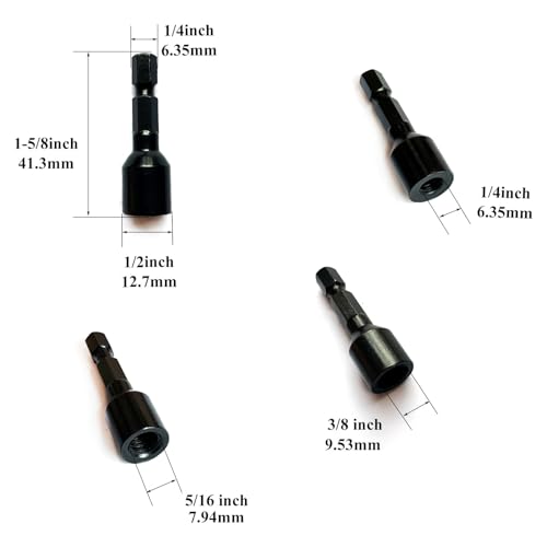 1/4"-20 5/16"-18 3/8"-16 3Pcs Hanger Bolt Driver Double Headed Wood Screws Fully All Threaded Rod Threaded Insert Hexagon Head Drill Driver Bits - size: Driver 1/4"+5/16"+3/8"