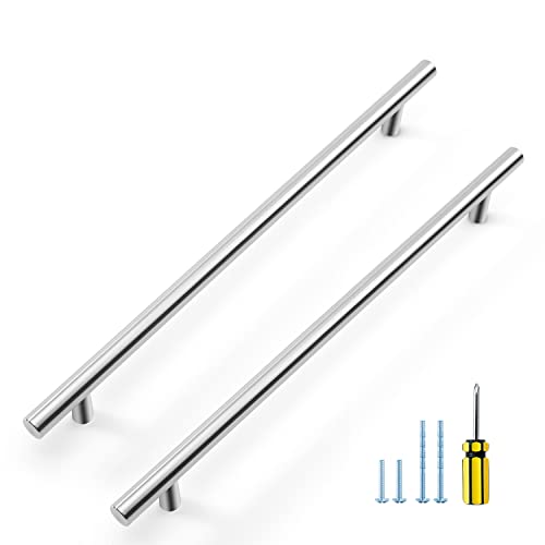 Ravinte Brushed Nickel Cabinet Handles, 30 Pack Drawer Pulls, 10 in | 12-5/8in Overall Lenghth, T Bar Pull, Smooth Grip, Kitchen Hardware Upgrade, For Cabinets, Drawers, Cupboards, Dressers - size: 10 Inch Hole Centers