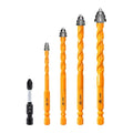 Upgraded Masonry Drill Bit Set 1/4" (6mm) to 1/2" (12mm), EXFEIN Serrated Drill Bits Set - 4-Piece Carbide Drill Bits and 1 Piece Magnetic Screwdriver Bit for Wood Plastic Tile Concrete Brick Marble - size: Set 2(5-Pack)