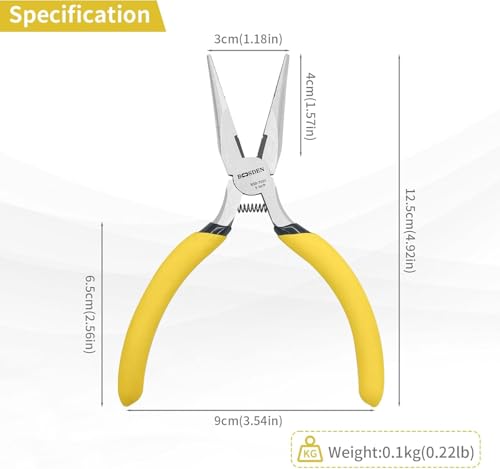 BOOSDEN 5" Small Needle Nose Pliers, Jewelry Pliers Set with Side Cutter - size: 5''-2 pack