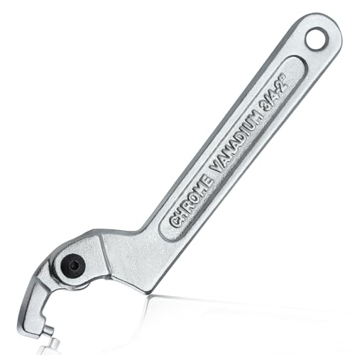 Adjustable C Spanner Hook Wrench, 3/4-2" (19-51mm) - size: 3/4-2"(19-51mm)