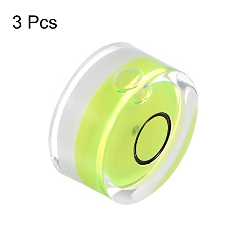 HARFINGTON 3pcs Round Bubble Level 18x9mm Mini Circular Bullseye Spirit Levels for Leveling Camera Tripod Telescope Workshop Turntable Pictures Frame, Lime - color: Lime (Black Circle), size: 18x9mm