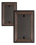 Switch Plates Outlet Covers, 2-Pack Metal Wall Plates, Aged Bronze - color: Aged Bronze, size: 1 Blank 2PK
