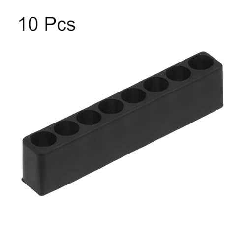 HARFINGTON 10pcs Screwdriver Bit Holder Organizer 65x9.5x16mm 8 Holes Hex Drill Plastic Storage Case for Any 1/4" Metal Driver Bits - style: 8 Holes