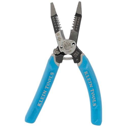 Klein Tools K12035L Klein-Kurve Wire Cutters, Made in USA, Heavy Duty Wire Stripping Tool with Lock, 8-20 AWG - size: Wire Stripper with Lock