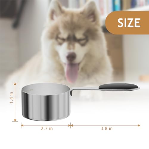 1PCS 1/2CUP(118ml) Dog Cat Food Scoop, Measuring Cup with Inner Scale - size: 1/2 cup