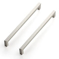 Ravinte Brushed Nickel Square Cabinet Handles & Pulls 10 Inch 10 Pack - size: 10-1/2 in (10 in Hole Center)