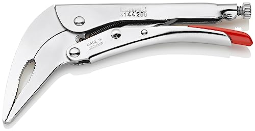 Knipex Tools 41 44 200 8" Angled Long Nose Locking Grip Pliers,