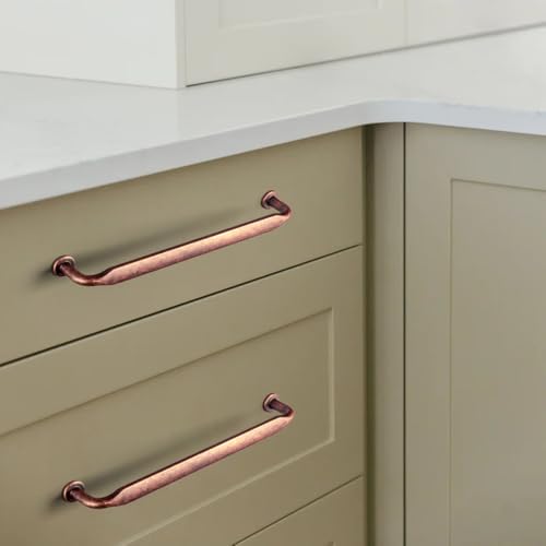 12 Pack Antique Copper Zinc Alloy Cabinet Handles - 6.3''(160mm) Hole Center Cabinet Pull Hardware for Bedroom, Kitchen L101 - color: Antique Copper, size: 6.3'' Hole Center