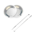 Paint Stirrer and Tray Set (2 Pieces) - Stainless Steel Model Paint Mixer Tool with Double-Ended Spoon & Spatula - Small Metal Palette for Airbrush, Miniature & Hobby Building
