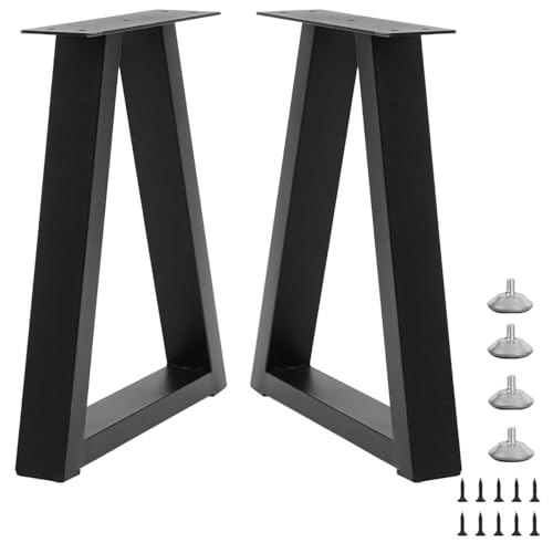 19 '' Trapezoid Metal Table Legs,Replacement Furniture Legs Set of 2 for DIY Coffee Tables, Bench, Modern Desks, Night Stands, Sofa(19.3”H x 13”W) - size: 19 '' Trapezoid