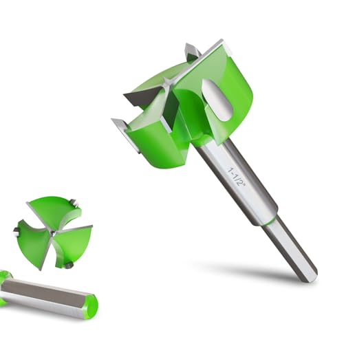 Forstner Drill Bit 1-1/2"(38mm), Triple Flute Tungsten Carbide Tipped - size: (1-1/2" 38mm)
