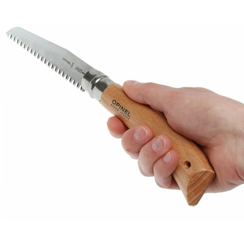 Opinel Folding Saw - Gardening and Camping Folding Carbon Steel Saw with Beechwood Handle - style: No.12