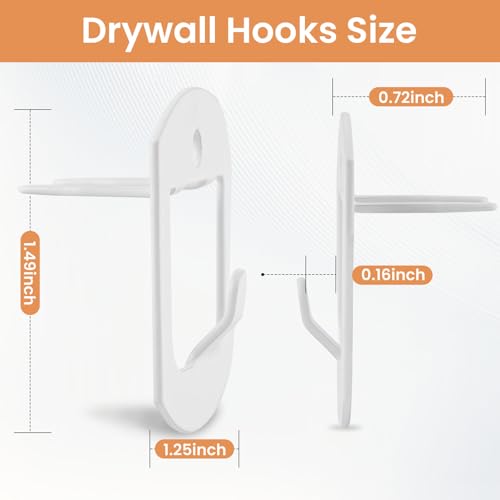 24 Pcs Claw Drywall Picture Hanger White Wall Picture Frame Hanging Hooks No Damage Heavy Duty Wall Hangers 40Lbs Tool-Free Hooks for Hanging Picture Mirror Photo Poster Art Frame Home Office Decor - size: 24 Pack
