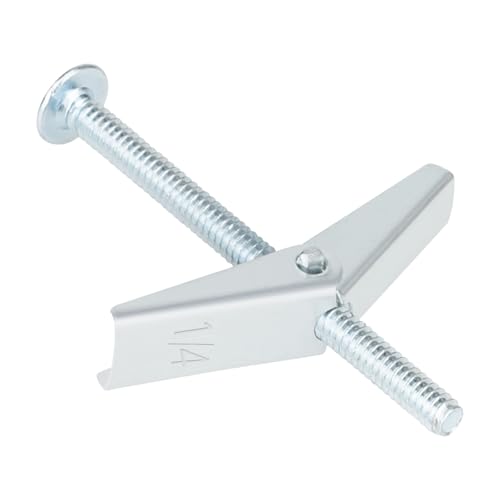 15 Pcs 1/4 Inch Toggle Bolts Heavy Duty Metal Drywall Anchors Kit - size: 1/4"-30pcs(15sets)
