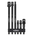6-Piece Impact Sockets Adapter Sets, 3-Inch and 6-Inch Hex Shank 1/4" 3/8" 1/2" - color: 6 Pcs 3" & 6" Black Adapters