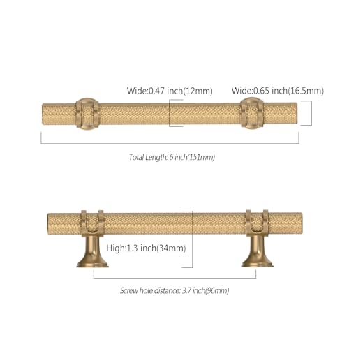 Asidrama 10 Pack 3.75 Inch(96mm) Knurled Champagne Bronze Kitchen Cabinet Handles, Cabinet Pulls Kitchen Cabinet Hardware Cupboard Handles Drawer Pulls - color: Champagne Bronze, size: 3.75" Hole Center, style: 10 Pack