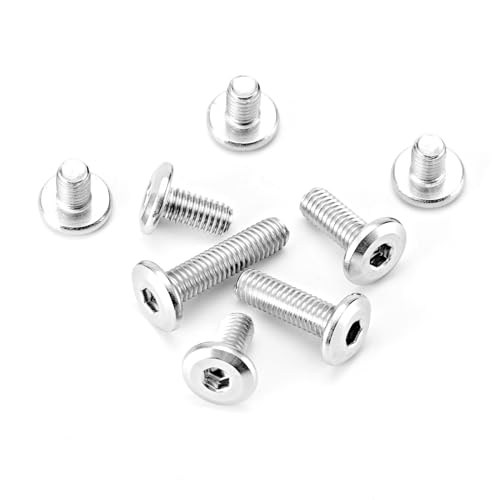 M6 x 8mm 12mm 16mm 20mm 25mm Flat Round Head Hex Socket Cap Screws Bolts, Furniture Screws, 304 Stainless Steel, Metric Fully Threaded, Allen Hex Drive, Bright Finish, Assortment Kit 50PCS - size: M6 x 8/12/16/20/25mm (50PCS)