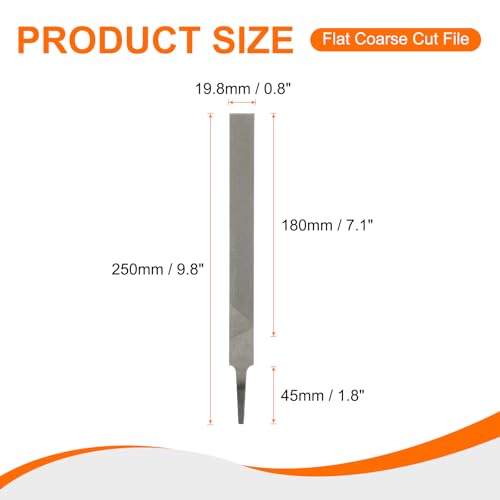 HARFINGTON 2pcs Flat Coarse Cut File 8" Double Cut Teeth High Carbon Steel Hand Rasp File without Handle for Metal Wood Deburring Removing - size: 8", style: Coarse