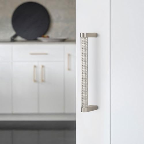 10 Pack 5 Inch Brushed Satin Nickel Kitchen Cabinet Handles Knurled Cabinet Pulls Drawer Pulls Kitchen Hardware - color: Brushed Satin Nickel, size: 5'' Hole Center(128mm)