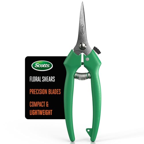 Scotts Straight Tip Floral Shears - Ultra Sharp Lightweight Gardening Scissors - Hand Pruner Pruning Shear for Flowers, Herbs, Roses and Indoor Plants - style: Floral Shears