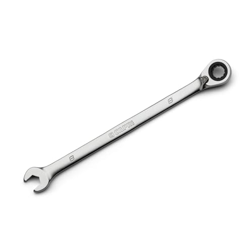 Capri Tools 8 mm 120-Tooth Ultra-Smooth Reversible Ratcheting Combination Wrench, XL Long Series, Metric, 12-Point - size: 8 mm