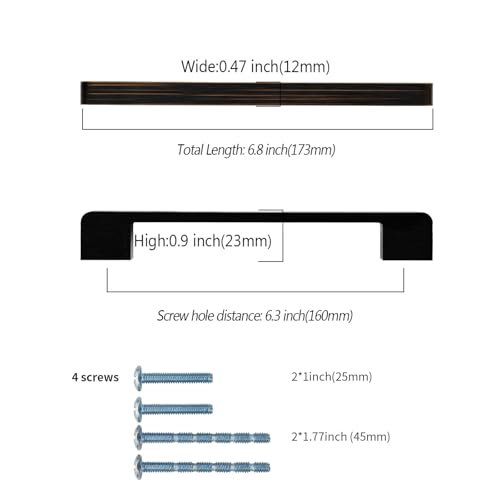 10 Pack 6.3 Inch(160mm) Kitchen Cabinet Handles Oil Rubbed Bronze Cabinet Pulls Kitchen Cabinet Hardware Drawer Pulls for Cupboard Wardrobe - color: Oil Rubbed Bronze, size: 6.3"/160MM Hole Center
