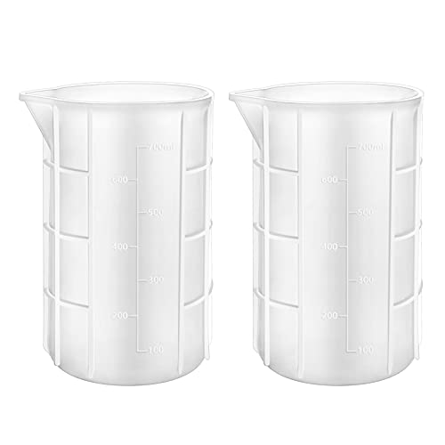 Gartful 700ml Extra Large Silicone Measuring Cups, Resin Mixing Cups for Epoxy, Jewelry Casting Molds, Acrylic Paint Pouring, Nonstick Reusable Craft Measuring Cups, 23 oz, Set of 2 - size: X-Large-700ml*2