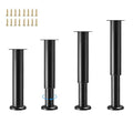 Furniture Legs Metal Adjustable 4 Pcs 11.8-20.5 inch, Adjustable Cabinet Legs for Sofa/Bed/Chair/Dresser/Table, Bed Center Slat Support Legs, Black - size: 11.8-20.5" (4pcs)