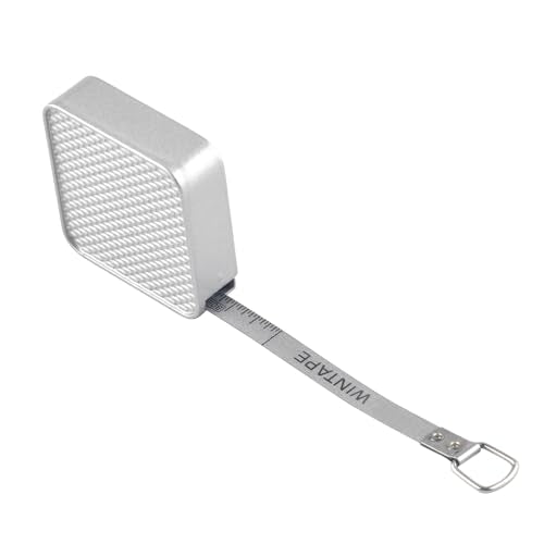 Mini Square Tape Measure, Small Retractable 80 Inch / 2 M Measuring Tape | Nylon Coated Dual Sided Silver Measure Tape - style: Square