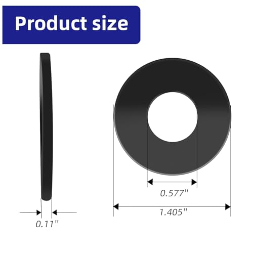 50-Piece 1/2" x 1-3/8" 304 Stainless Steel Flat Washers - Black Finish Screws Washers and Repair Washers for Industrial, Automotive and Home Use - color: Black, size: 1/2" x 1-3/8"
