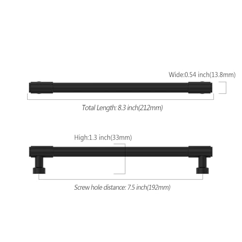 Asidrama Matte Black Kitchen Cabinet Pulls,7.5 Inch,10 Pack - color: Matte Black, size: 7.5" Hole Center