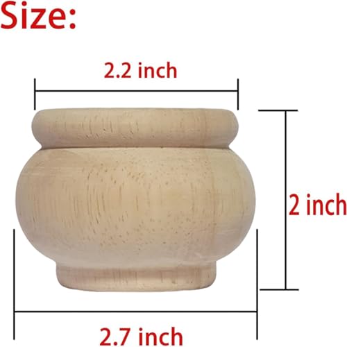 2 Inch Wooden Furniture Legs, Solid Wood Unpainted Replacement Furniture Legs, Cabinet Legs/Desk/Sofa/Bookcase Bun Feet, DIY Wooden Round Legs with Mounting Plate & Screws Set of 4 (2 Inch) - size: 2 Inch